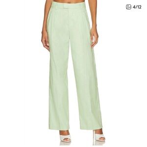 Rails Lime Green Wide Leg Linen Pants